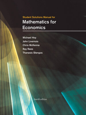 cover image of Student Solutions Manual for Mathematics for Economics